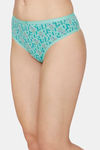Zivame Low Rise Cotton Cheeky Panty - Green Floral — thumbnail 3